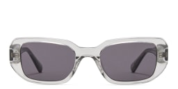 Shop EYE'M Rectangle Sunglasses in Transparent Olive online.