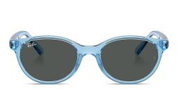 Shop Ray-Ban Junior Kids Bio-Based Square Sunglasses in Transparent Blue online.