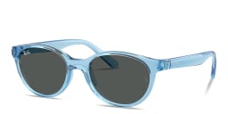 Shop Ray-Ban Junior Kids Bio-Based Square Sunglasses in Transparent Blue online.