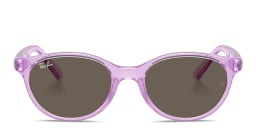 Shop Ray-Ban Junior Kids Bio-Based Square Sunglasses in Transparent Violet online.