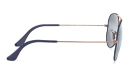Shop Ray-Ban Unisex Aviator Sunglasses in Metal in Dark Blue online.