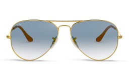 Shop Ray-Ban Unisex Aviator Sunglasses in Metal in Gold online.
