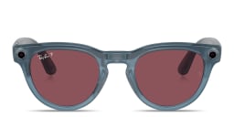 Shop Ray-Ban Meta Headliner Unisex Panthos Sunglasses in Shiny Jeans online.