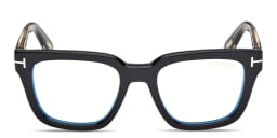 Shop TOM FORD T Logo Square Eyeglasses in Black online.