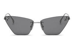 Shop FENDI Fendi First Crystal Rimless Cat-Eye Sunglasses in Ruthenium online.