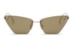 Shop FENDI Fendi First Crystal Rimless Cat-Eye Sunglasses in Gold online.