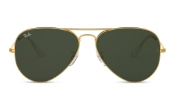 Shop Ray-Ban Aviator Gradient Sunglasses in Polished Gold online.