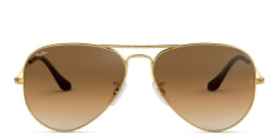 Shop Ray-Ban Aviator Gradient Sunglasses in Gold online.