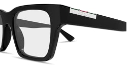 Shop GUCCI Web Square Eyeglasses in Black online.