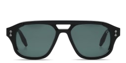 Shop AKONI Phoenix Unisex Aviator Sunglasses in Black online.