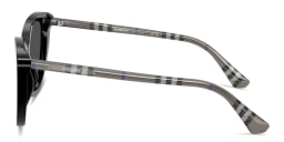 Shop BURBERRY Vintage Check Cat-Eye Sunglasses in Black online.
