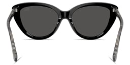Shop BURBERRY Vintage Check Cat-Eye Sunglasses in Black online.