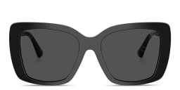 Shop BURBERRY Vintage Check Oversized Square Sunglasses in Black online.