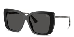 Shop BURBERRY Vintage Check Oversized Square Sunglasses in Black online.