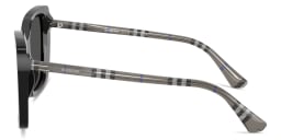Shop BURBERRY Vintage Check Oversized Square Sunglasses in Black online.
