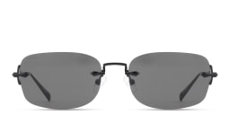 Shop EYE'M Rimless Rectangle Sunglasses in Black online.