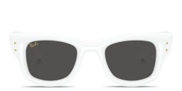 Shop Ray-Ban Wayfarer Puffer Unisex Square Sunglasses in White online.