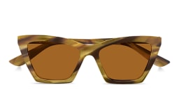 Shop Alexander McQueen Spike Cat-Eye Sunglasses in Havana online.