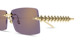 Shop Cartier Clash de Cartier Unisex Rimless Rectangle Sunglasses in Gold online.