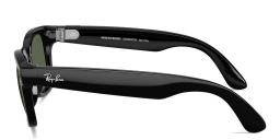 Shop Ray-Ban Meta Wayfarer Unisex Square Sunglasses in Shiny Black online.