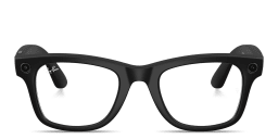 Shop Ray-Ban Meta Wayfarer Unisex Square Eyeglasses With Blue-Violet Light Lenses in Shiny Black online.