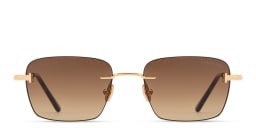 Shop TOM FORD Jake Unisex Rimless Rectangle Sunglasses in Gold online.