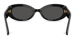 Shop Dolce & Gabbana Heart Motif Oval Sunglasses in Black online.
