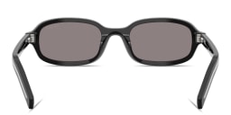 Shop PRADA Logo Signature Oval Sunglasses in Black online.