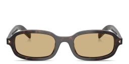 Shop PRADA Logo Signature Oval Sunglasses in Root Tortoise online.