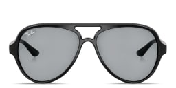 Shop Ray-Ban Cats 5000 Aviator Sunglasses in Black online.