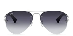 Shop Ray-Ban Unisex Half-Rim Pilot Sunglasses in Silver online.