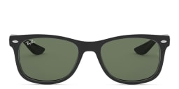 Shop Ray-Ban Junior New Wayfarer Kids Square Sunglasses in Black online.