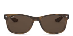 Shop Ray-Ban Junior New Wayfarer Kids Square Sunglasses in Havana online.