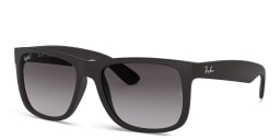 Shop Ray-Ban Justin Square Sunglasses in Black online.
