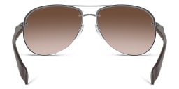 Shop Prada Linea Rossa Rimless Wide Aviator Sunglasses in Black online.