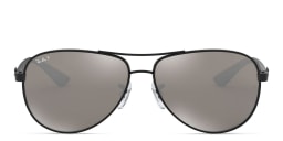 Shop Ray-Ban Carbon Fibre Aviator Sunglasses in Black online.