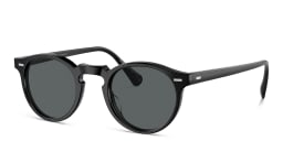 Shop OLIVER PEOPLES Gregory Peck Sun Unisex Panthos Sunglasses in Semi-Matte Black online.