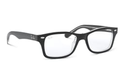 Shop Ray-Ban Junior Kids Square Eyeglasses in Black On Transparent online.