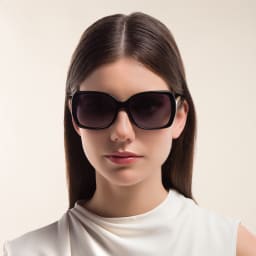 Shop BURBERRY Unisex Square Sunglasses in Black online.