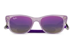 Shop Ray-Ban Junior Kids New Wayfarer Square Sunglasses in Opal Purple online.