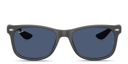 Shop Ray-Ban Junior Kids New Wayfarer Square Sunglasses in Rubber Dark Gray online.