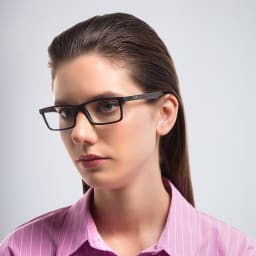 Shop Ray-Ban Optics Unisex Rectangle Eyeglasses in Black online.