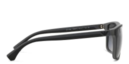 Shop Emporio Armani Square Sunglasses in Rubber Black & Grey online.