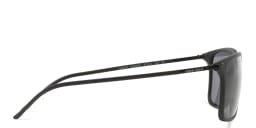 Shop GIORGIO ARMANI Rectangle Sunglasses in Matte Black online.