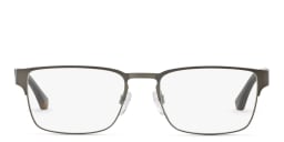 Shop Emporio Armani Wide Rectangle Eyeglasses in Matte Gunmetal online.