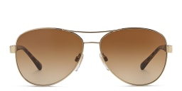 Shop BURBERRY Pilot Sunglasses in Light Gold online.