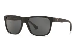 تسوق نظارات شمسية مربّعة امبوريو أرماني بلون Matte Black أونلاين.