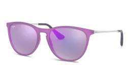 Shop Ray-Ban Junior Kids Erika Round Sunglasses in Purple online.