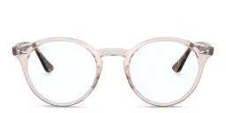 Shop Ray-Ban Unisex Round Eyeglasses in Transparent light brown online.