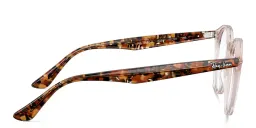 Shop Ray-Ban Unisex Round Eyeglasses in Transparent light brown online.